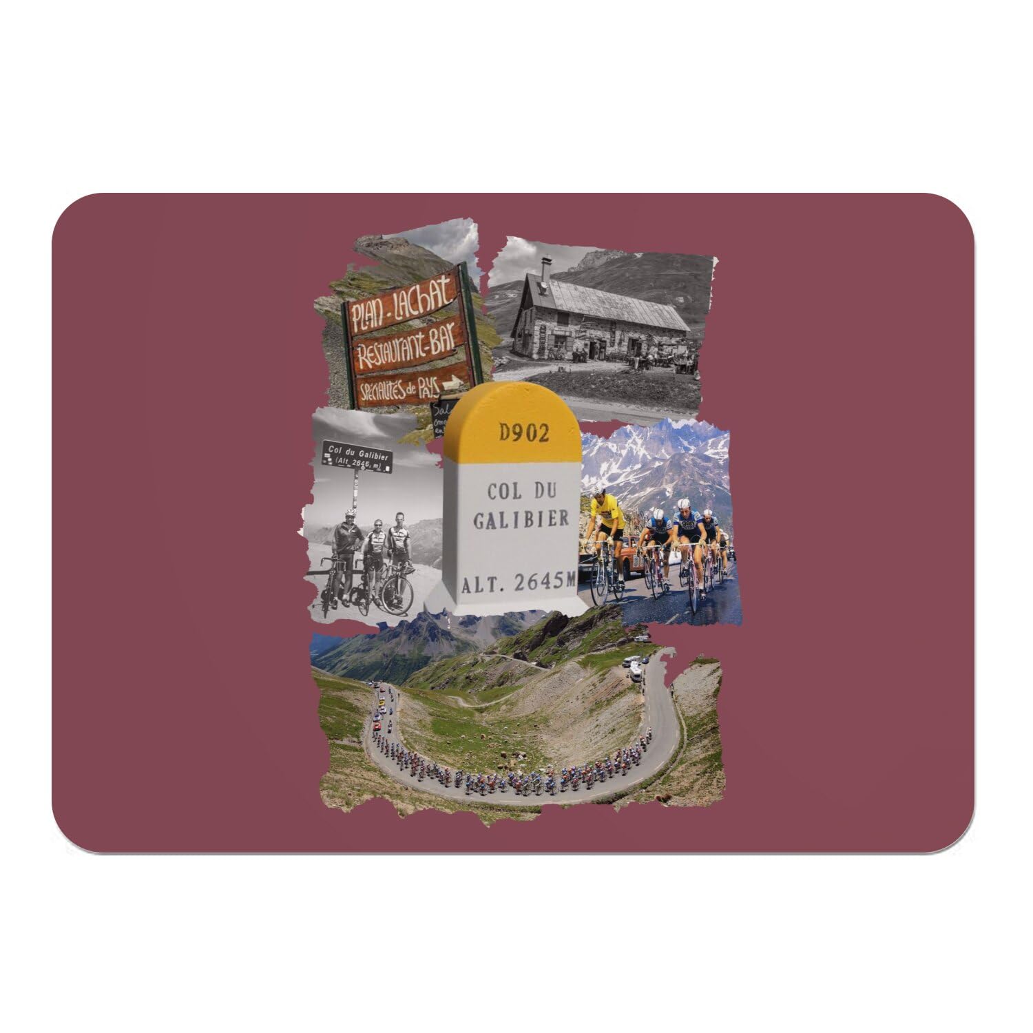 Sets de table Col du Galibier en liège rouge (lot de 4 napperons 39,5x28,5 cm)