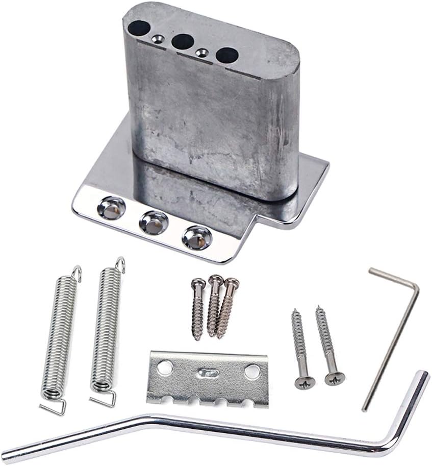 Alnicov 3 String Electric Guitar Tremolo Bridge，For Guitar Repair Tool parts Replacement，Chrome