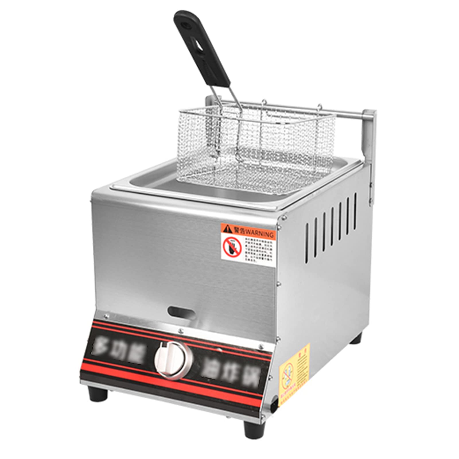 AYCDL Gas Deep Fryer Commercial, Large Capacity Deep Fryer, Stainless Steel Deep Fryer, Easy Clean Deep Fat Fryer, Chips Fryer Machine for Restaurant Kitchen