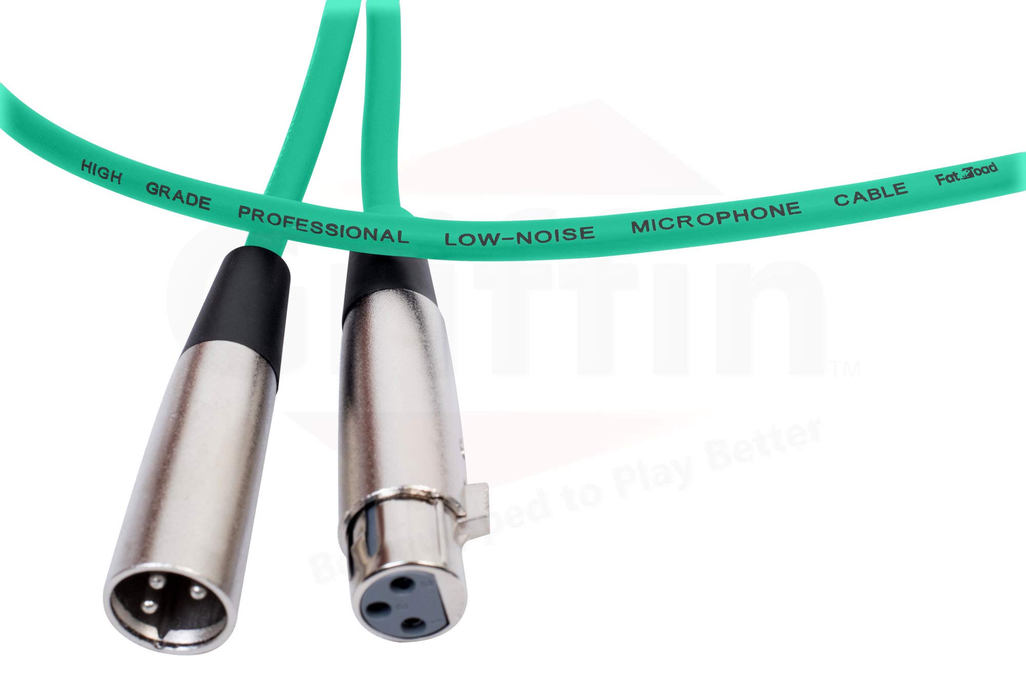 Fat Toad Cavi per microfono XLR da 15,2 m, serie ShieldedPRO X, confezione da 2, cavi patch audio verdi con connettori Lo-Z, cavo 24 AWG per attrezzatura da studio e palco