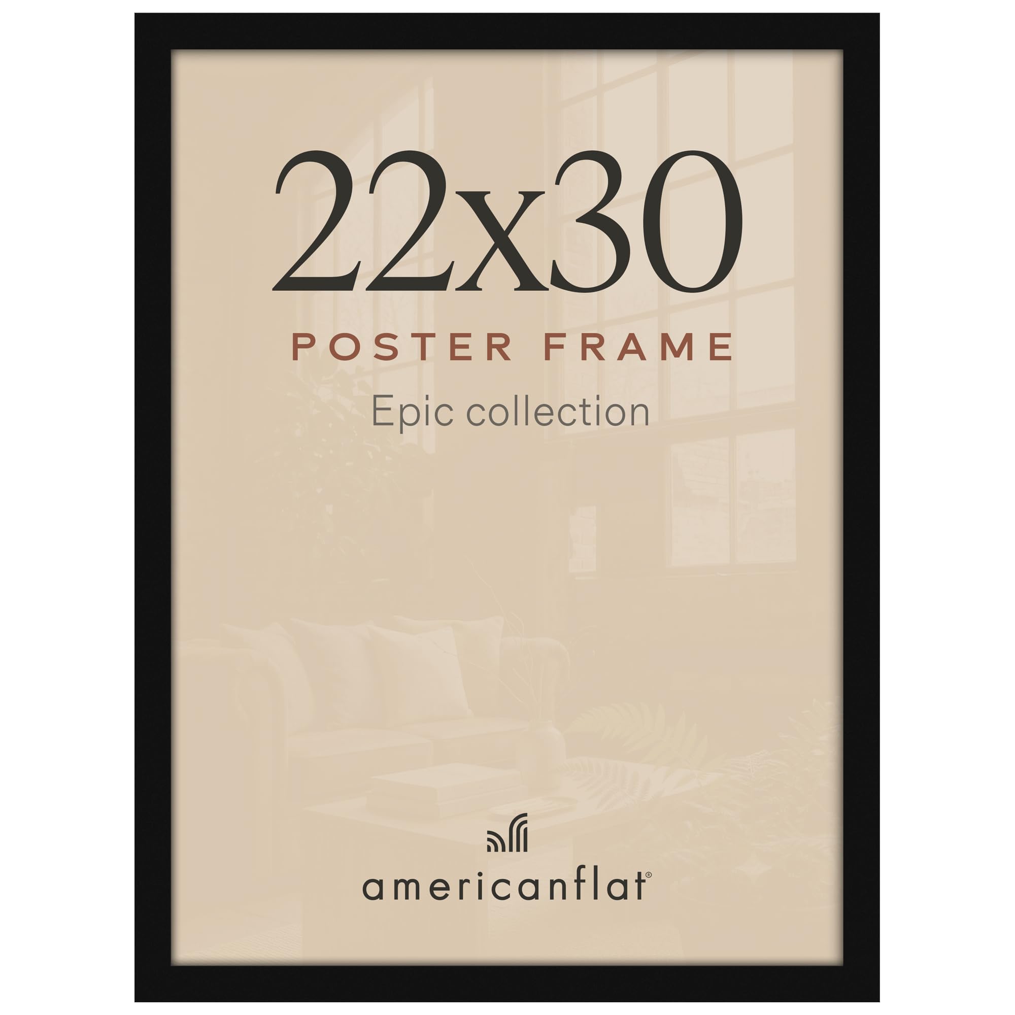Americanflat 22x30 Poster Frame - Engineered Wood - Black