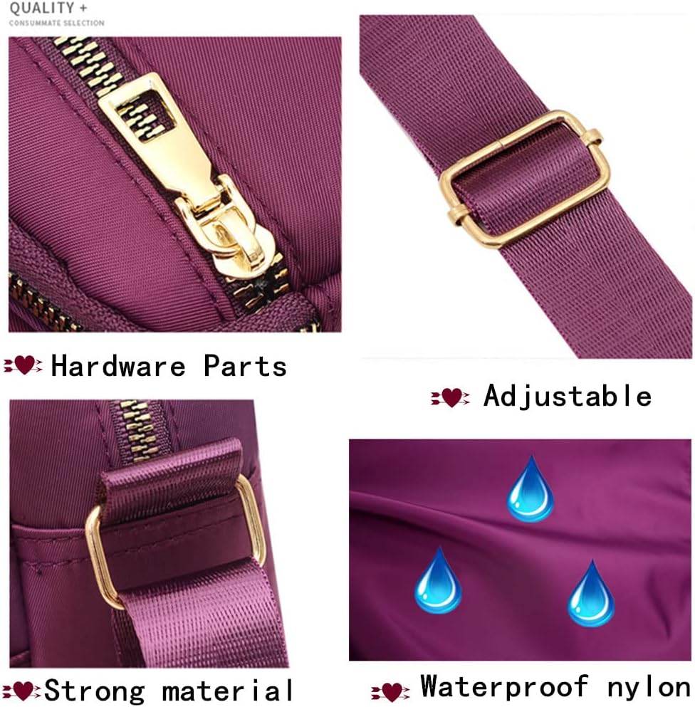 DIHKLCIO Nylon Crossbody Bags for Women Purses and Handbags Women's Casual Messenger Bag Waterproof Black Crossbody Purse - Image 4