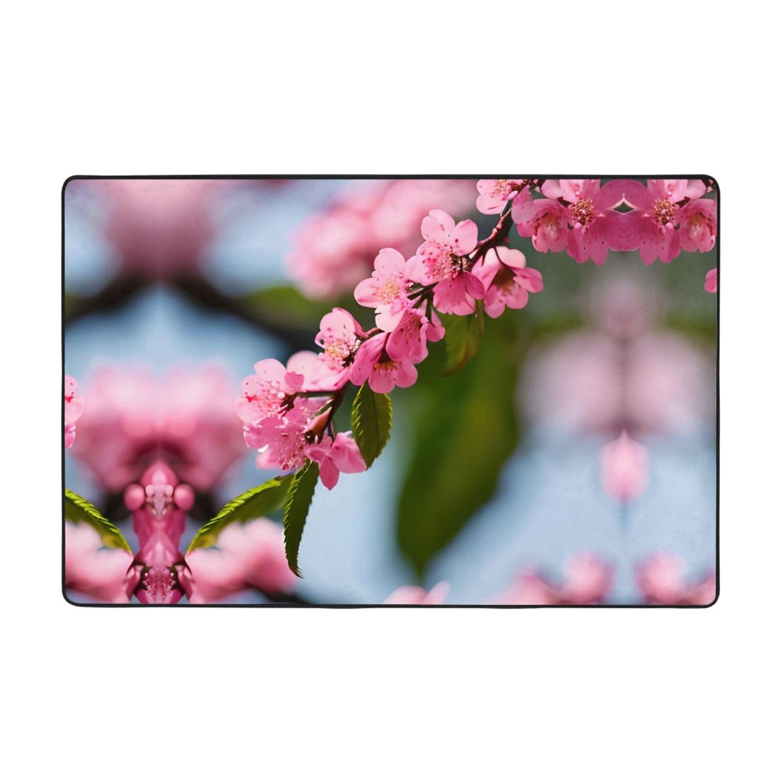 Tapis de chambre super doux rose imprimé motif floral cerisier