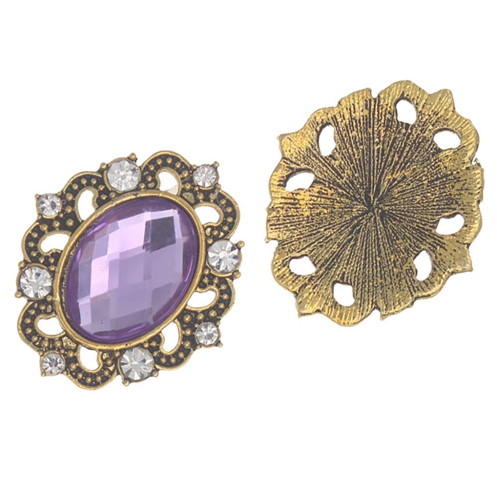 zx 10pcs 32x27mm Rhinestone Button for Clothing Decorative