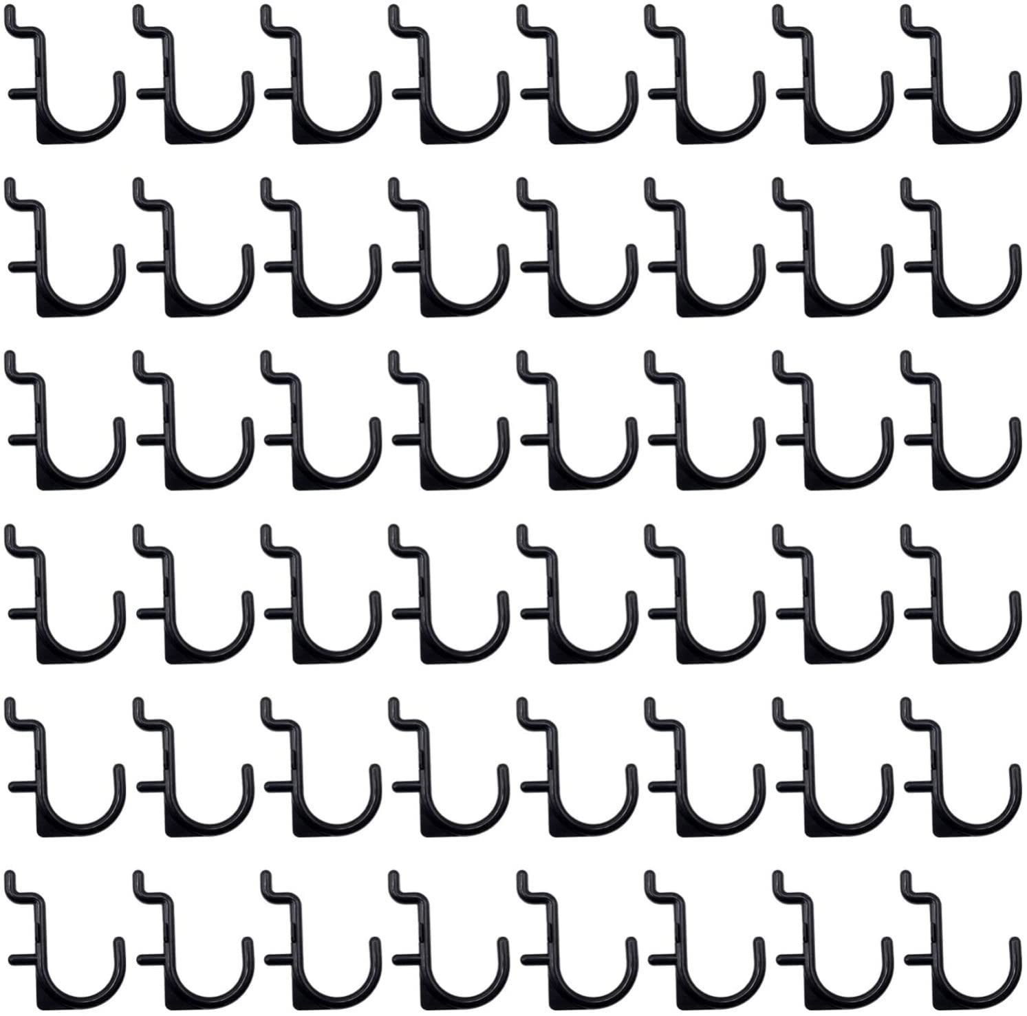 Holibanna Metal Pegboard Hook 100PCS Pegboard Hooks J Peg Board Organizer Accessories Organizing Tool Black Peg Wall s