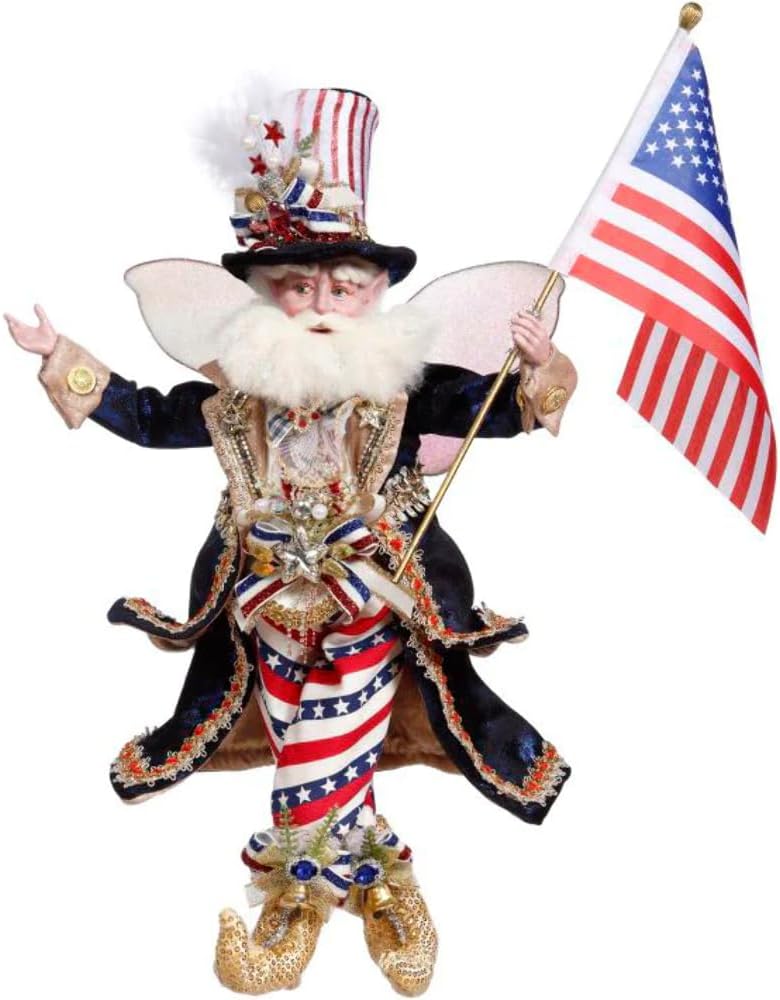 Mark Roberts Spring 2023 Star Spangled Banner Fairy, Medium 18" - Handcrafted Collectible Figurine for Patriotic Home Decor, 18" Tall