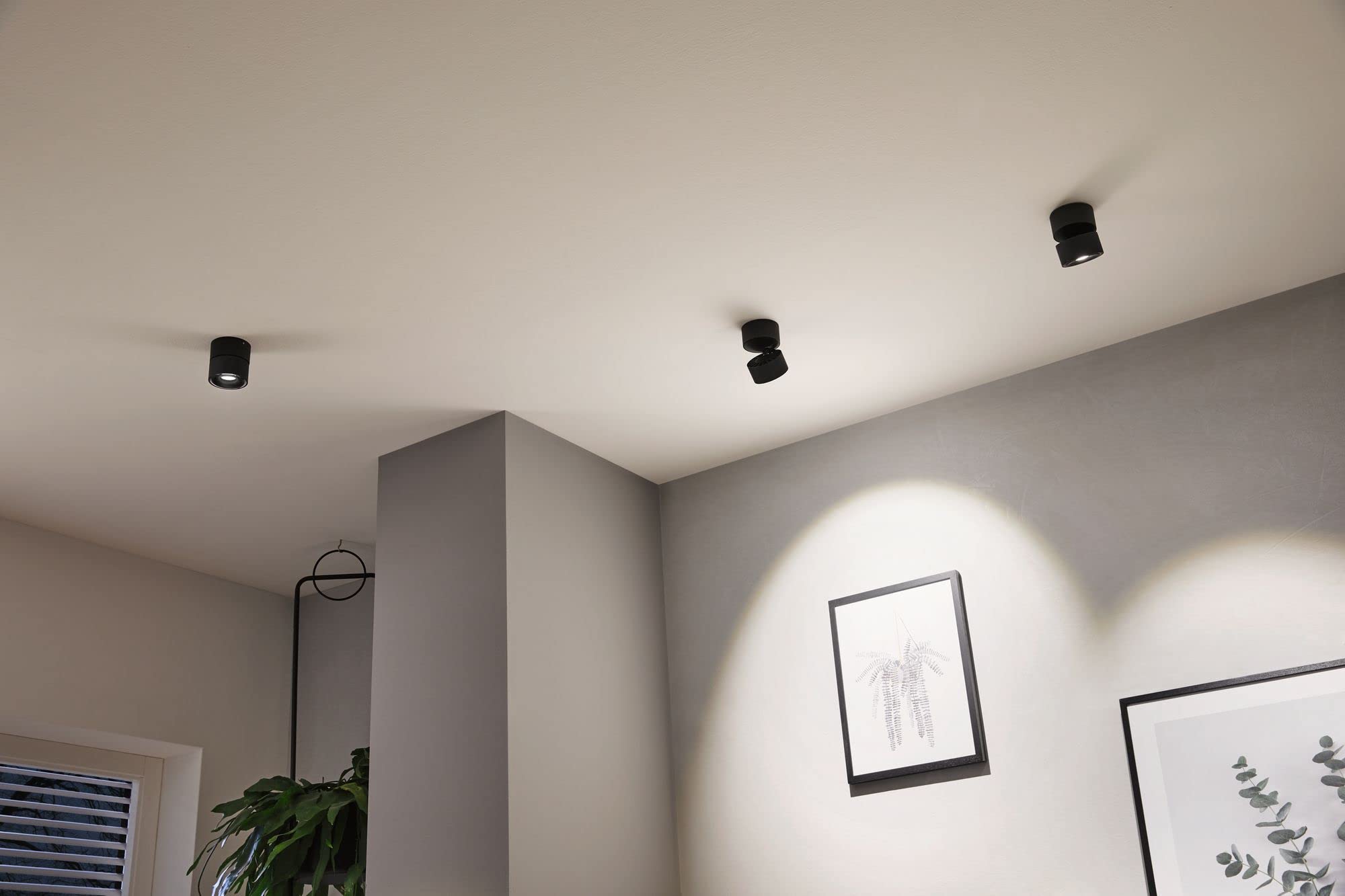 Paulmann 93371 LED Einbauleuchte Deckenleuchte Spircle 78mm incl. 1x8,0 W Warmweiß Schwarz matt Aufbauleuchte Aluminium Deckenleuchte 3000 K