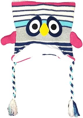 Critter Girls Gray & Ivory Striped Owl Peruvian Style Trapper Bird Hat Grey
