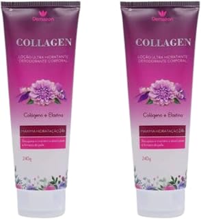 LOÇÃO COLAGENO E ELASTINA CORPORAL COLLAGEN 240gr DEMAZON KIT 02 UND