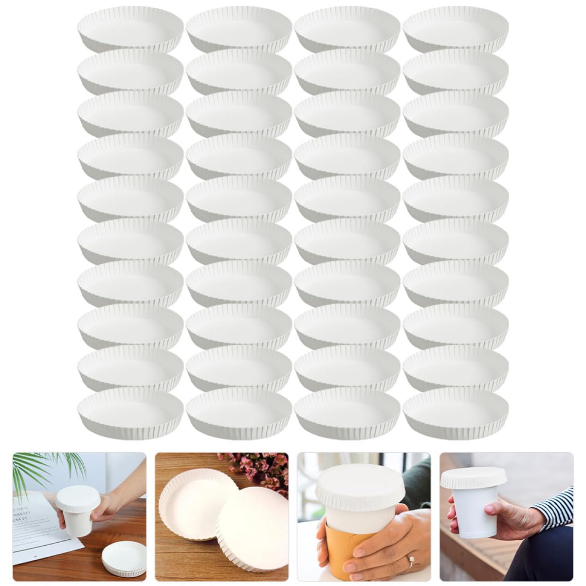 Gogogmee Stackable Cup Caps Paper Lids for Portion Cups Disposable No Cleaning Required