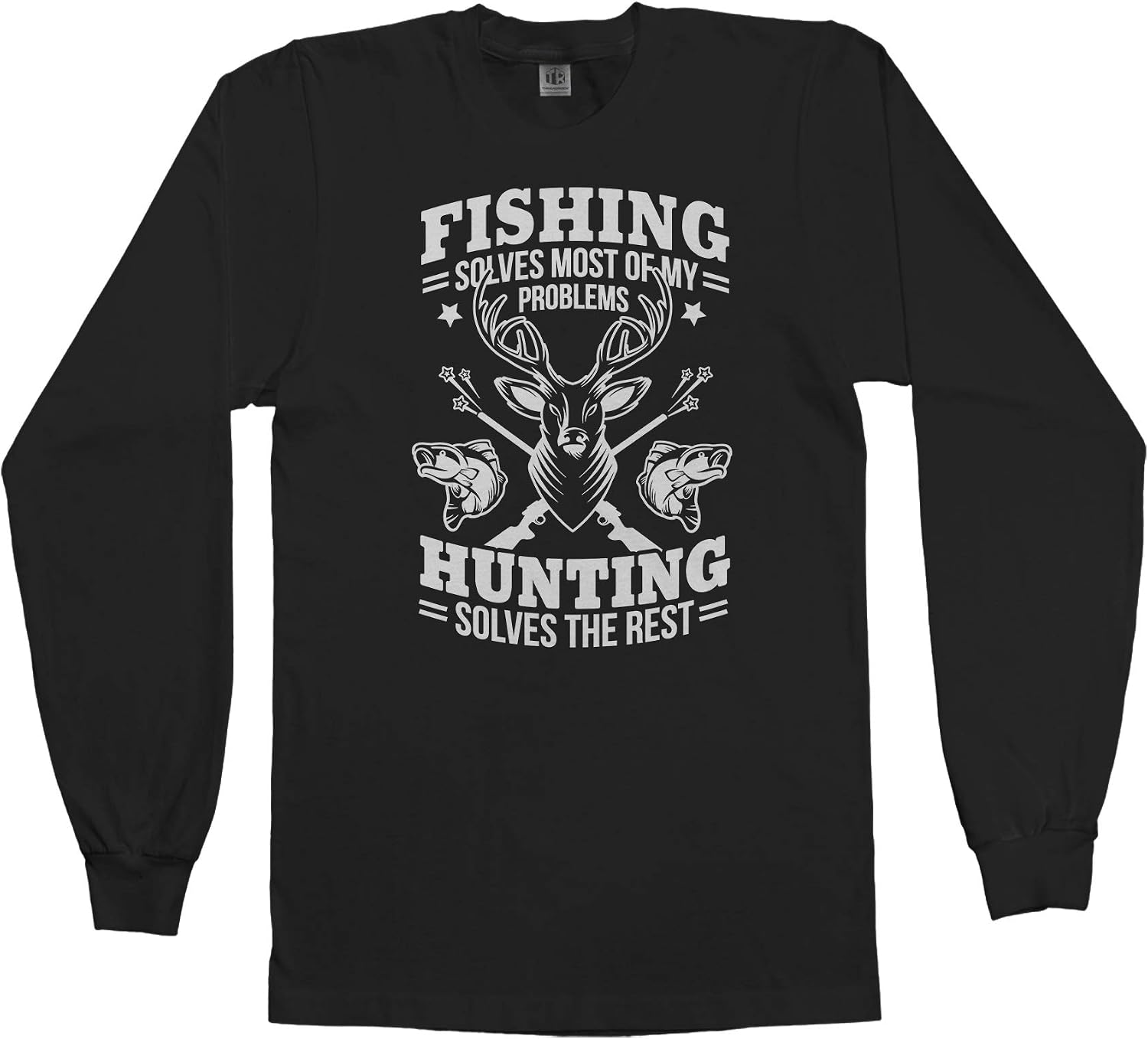 Threadrock Fishing Solves Most Problems | Hunting Gift Men's Long Sleeve T-Shirt