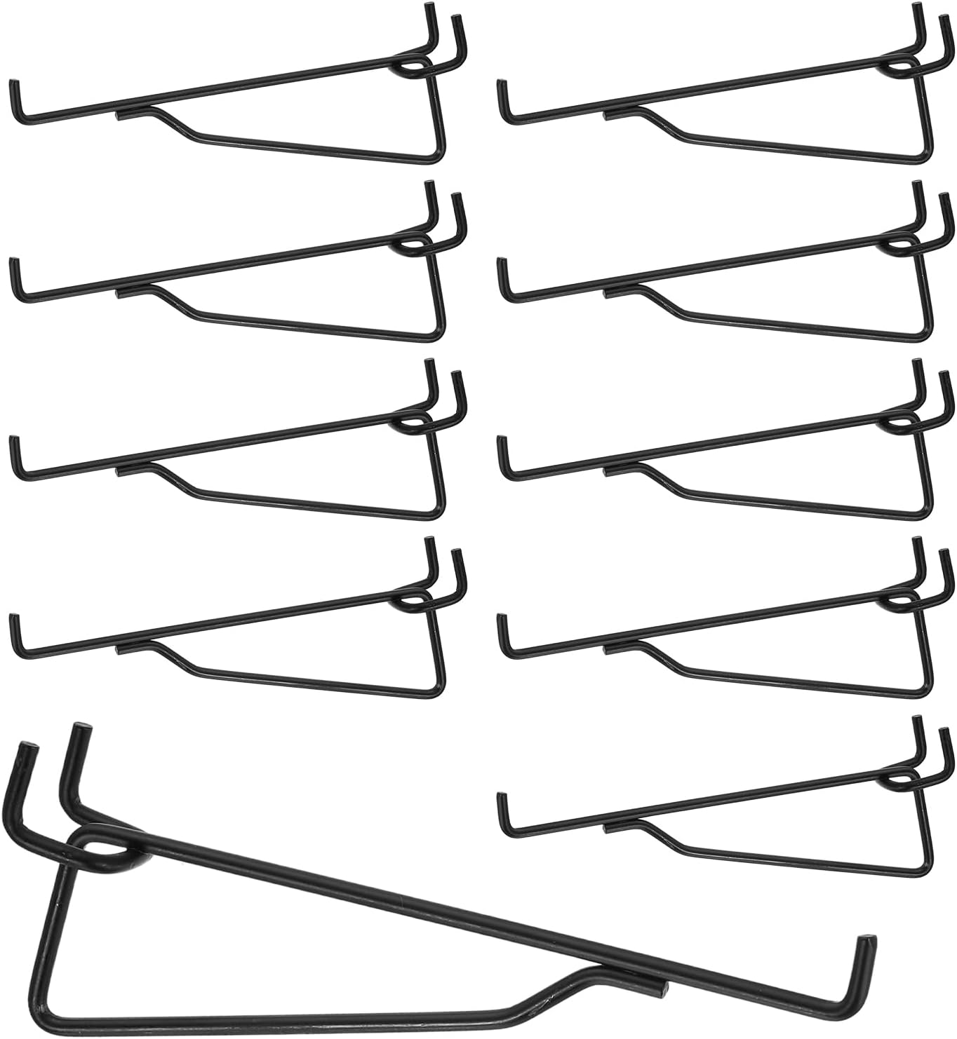 uxcell 10Pcs Pegboard Shelf Hooks, 8.5 in Peg Board Shelf Brackets Heavy Duty Shelving Hook Shelves Baskets Brackets 0.16" T Fit 0.98" Hole Pegboard for Garage, Office, Art Craft