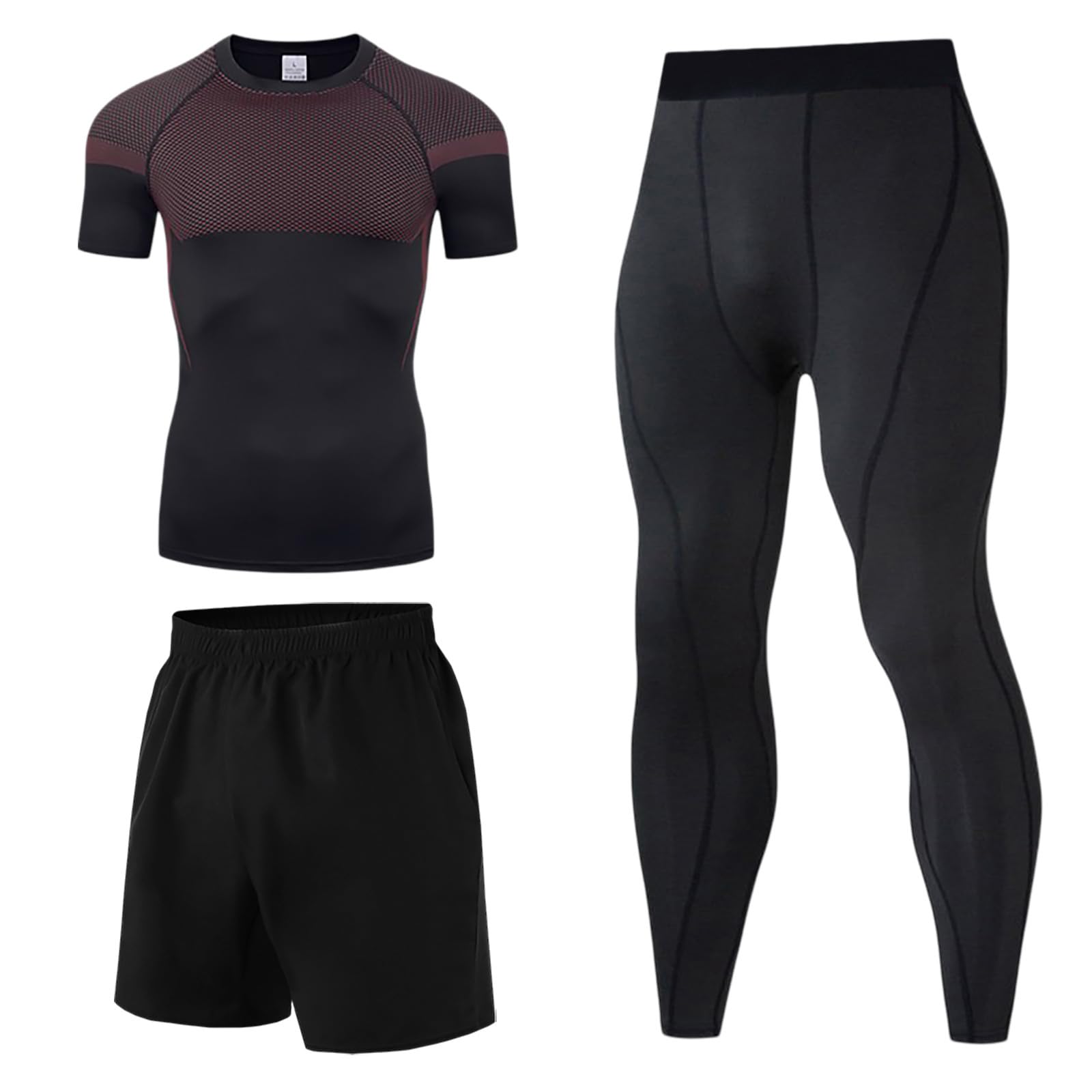 Generisch Kompressions-Laufshirt mit Langen Ärmeln für Herren, atmungsaktives Sport-Oberteil für Basketballtraining, Laufen und Fitness, Nahtlose Kompressionstechnologie für Muskelunterstützung,
