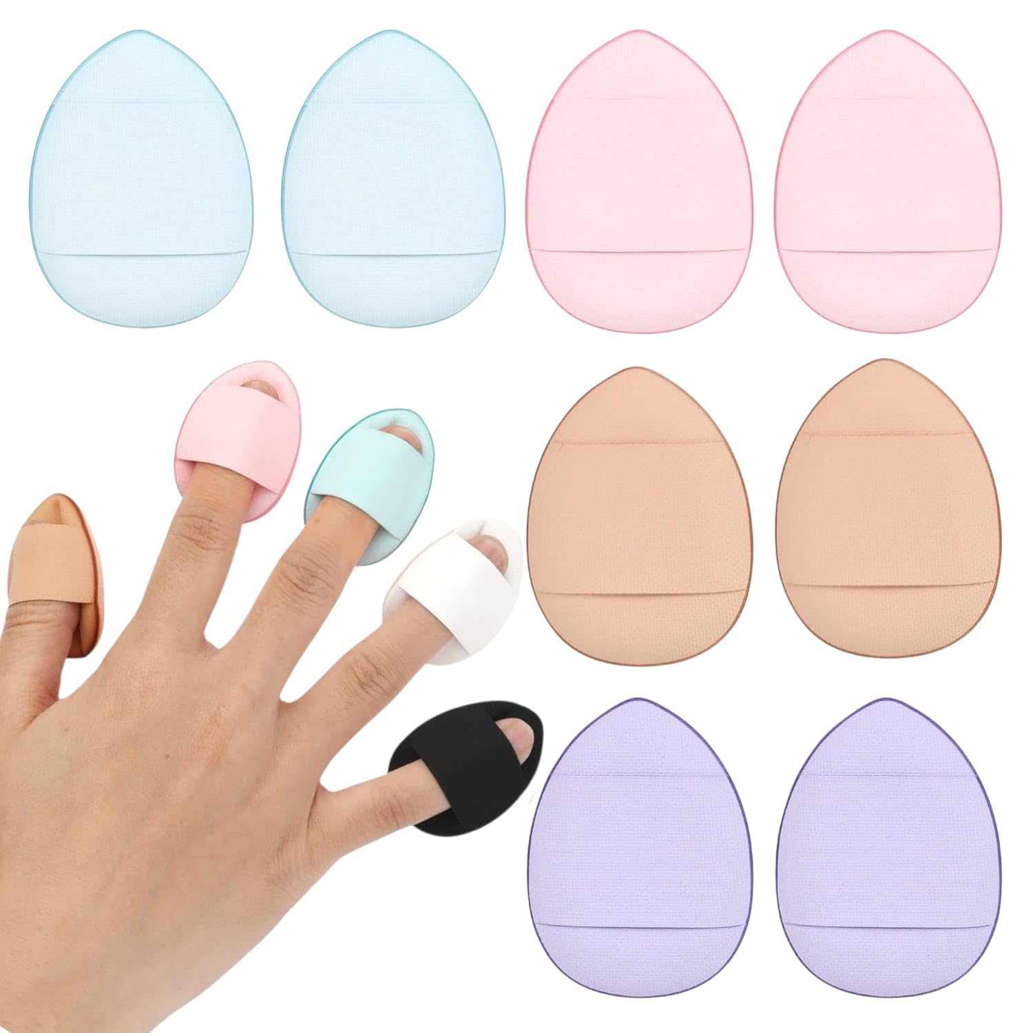 RIANZ 6 Pcs Finger Mini Makeup Sponge Soft Beauty Makeup Blender for Foundation, Face Powder, Under Eye Setting, Concealer, Repair Cream, Cosmetic Tool-image-17