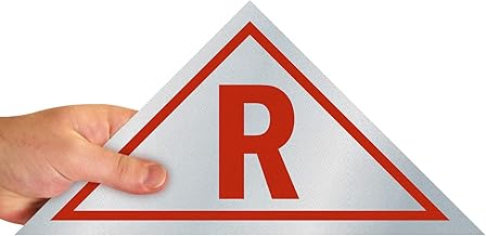 SmartSign 6 x 12 inch New Jersey Roof Truss - R Label with Adhesive Backing, 3M Engineer Grade Reflective Laminated Vinyl