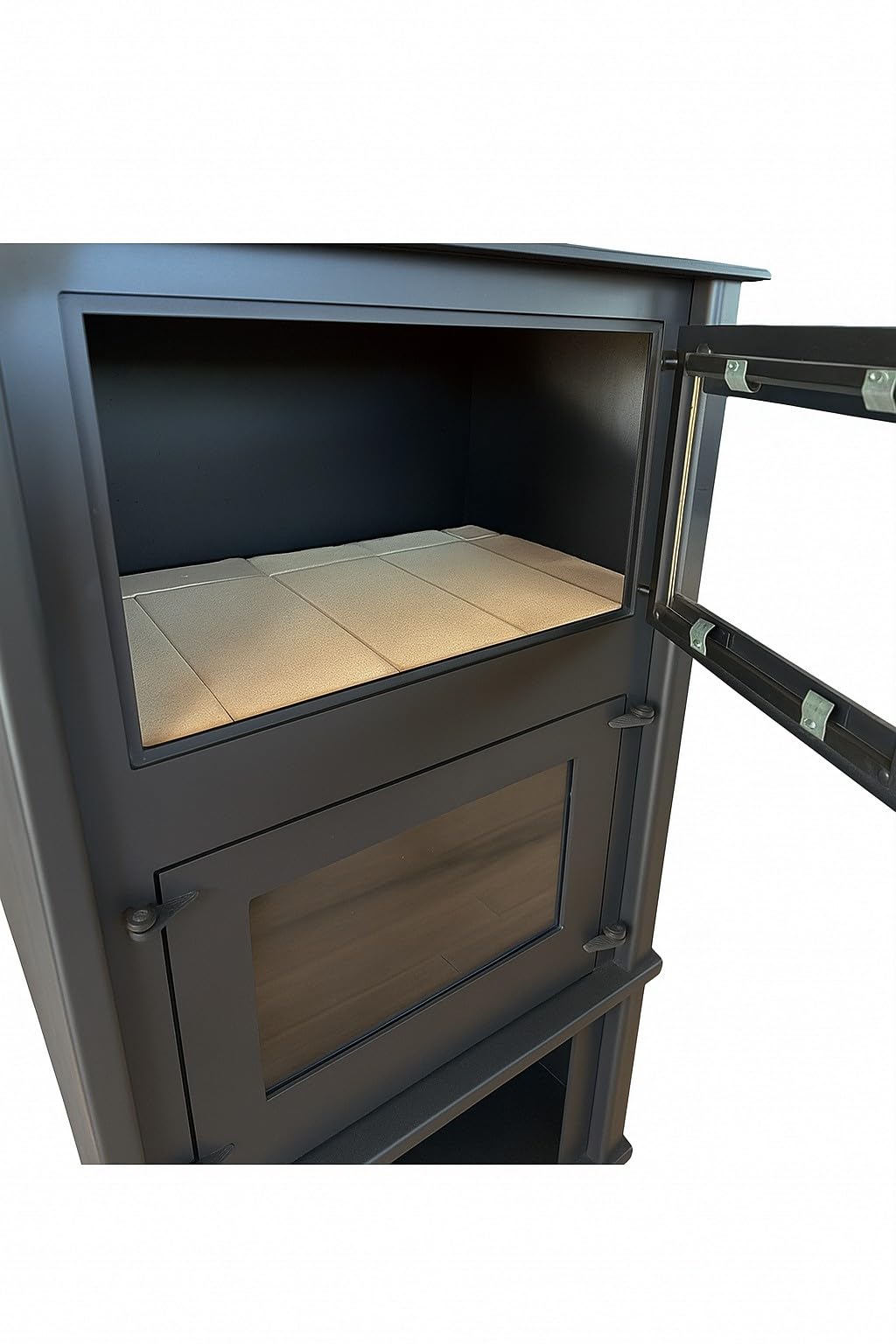 PRENSA STOVE - Poêle à Bois avec Four Modèle ETNA 13 kW – Four en Brique Réfractaire avec Thermomètre – Acier 4 mm – Sortie Supérieure – Norme ECODESIGN 2022