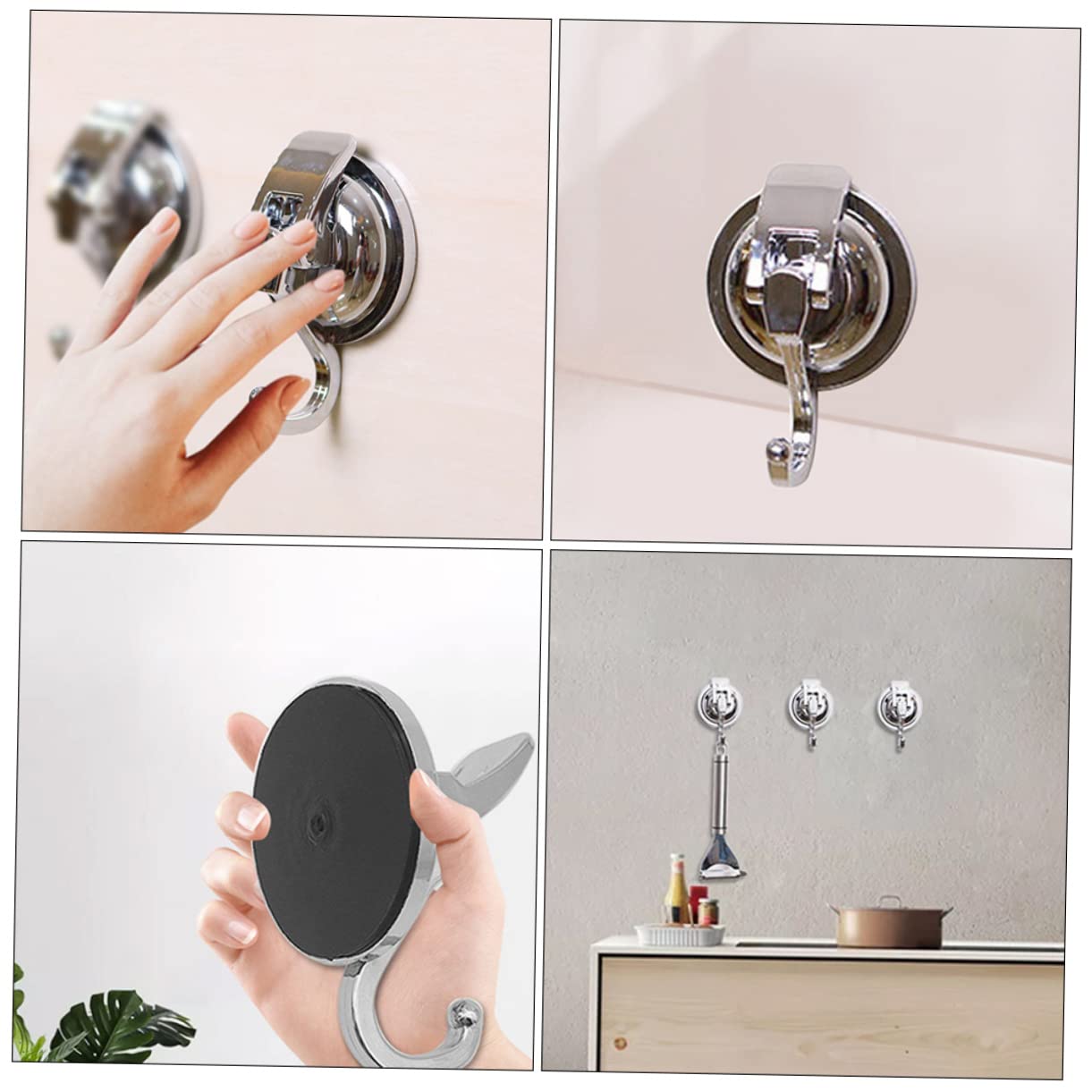Alipis 4 Sätze Haken Ohne Locher Robuste Haken Mit Saugnapf Wiederverwendbar Selbstklebend Zur Wandmontage Kratzer Für Kleiderbügel 2 Stück X 4
