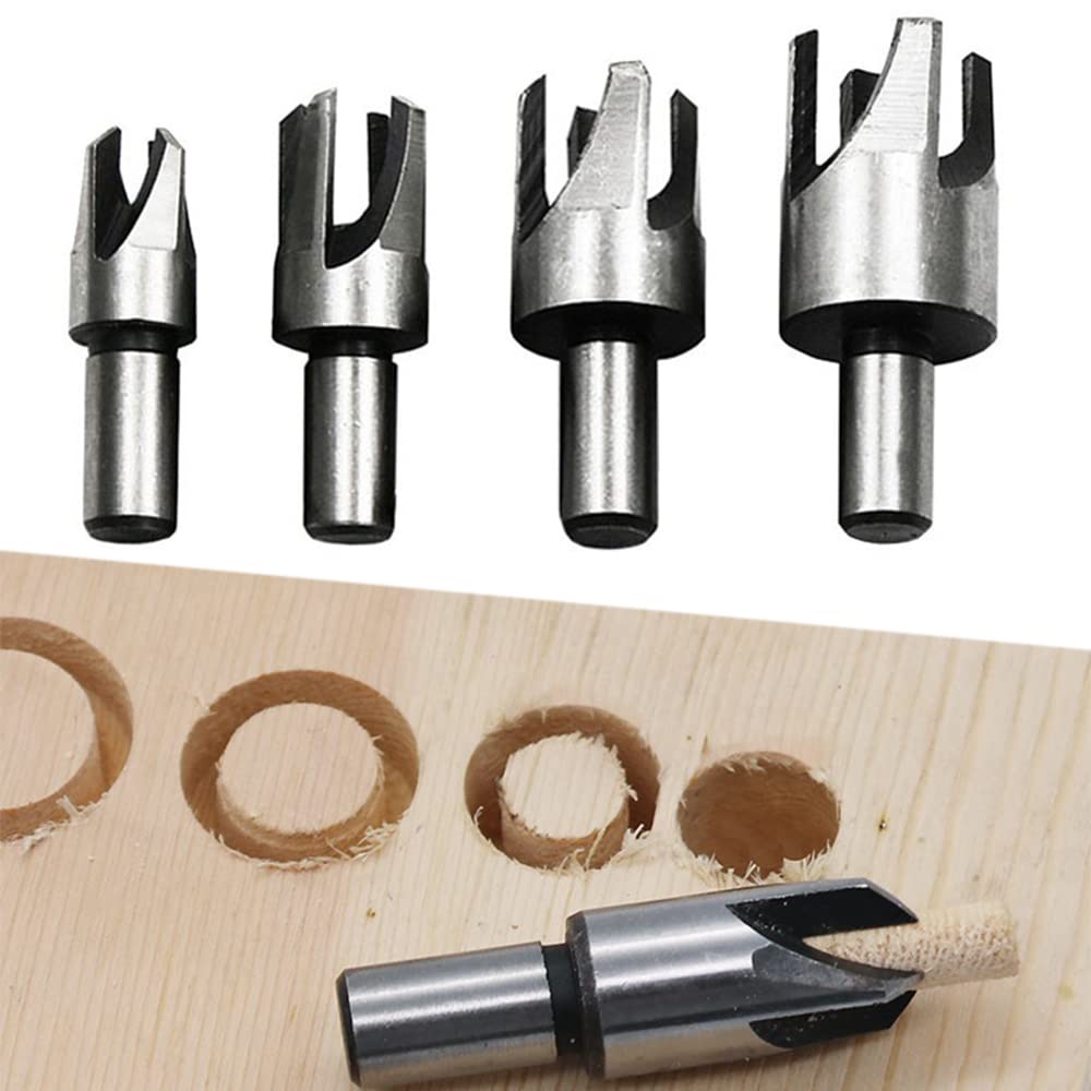 4 Pcs Cork Drill Bit Carbon Steel Wood Plug Cutter Drill Bit Claw Type
