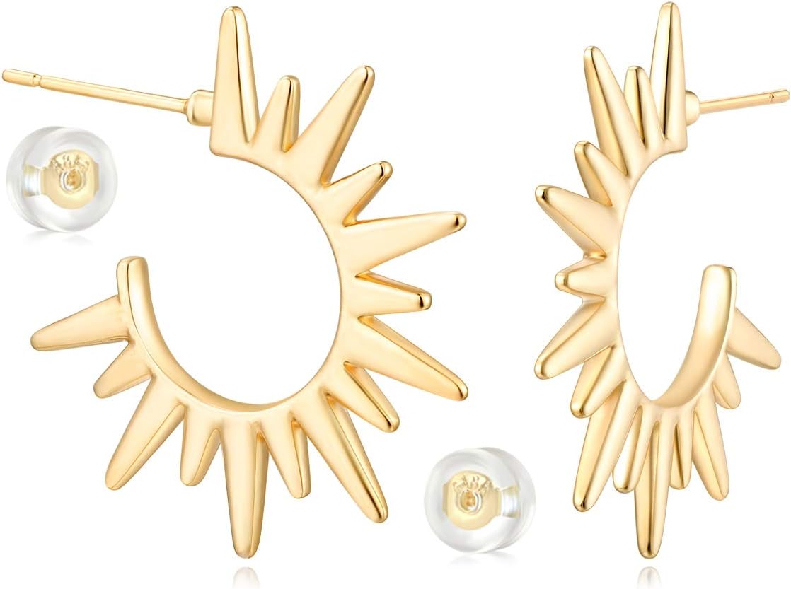 Women Hoop Earrings Gold 14K Gold Filled Small Simple Handmade Hypoallergenic Everyday Illusion Jewelry