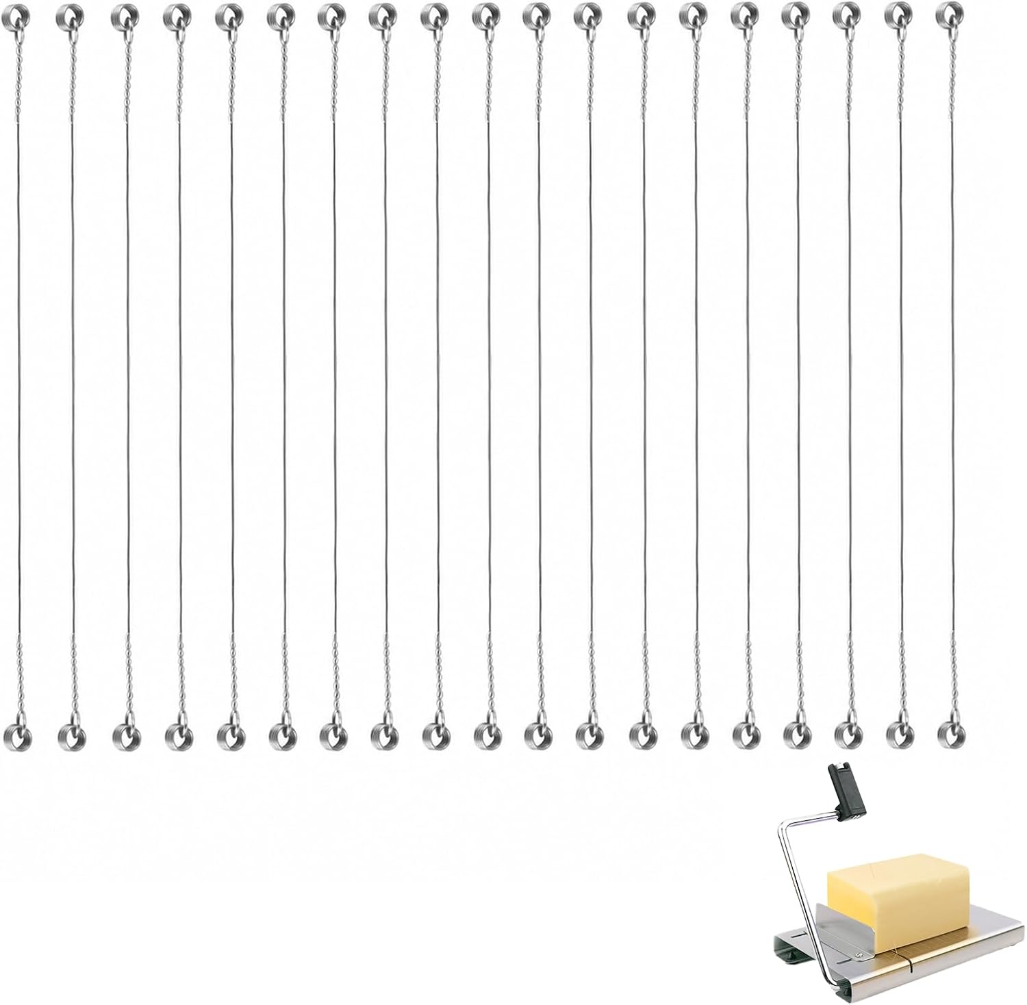 20 Pcs 5.6 Inch Cheese Slicer Replacement Wires, Food Grade 304 Stainless Steel Cutting Wire, Universal Cutter Wire(5.6 in)
