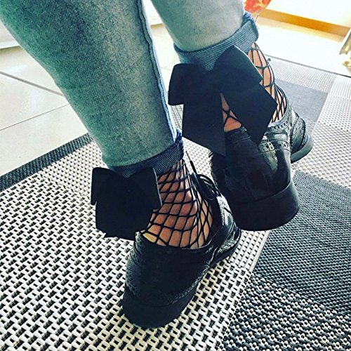 Women Ruffle Fishnet Ankle High Socks Mesh Lace Fishnet Short Socks Sexy Slim Wear Comfy Daily Wear (Black)