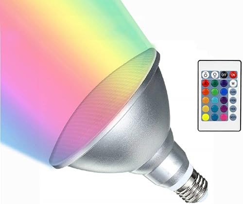 Proyector de Navidad PAR38 para exteriores con mando a distancia 30 W RGB blanco cálido, foco impermeable para exteriores e interiores, reflector