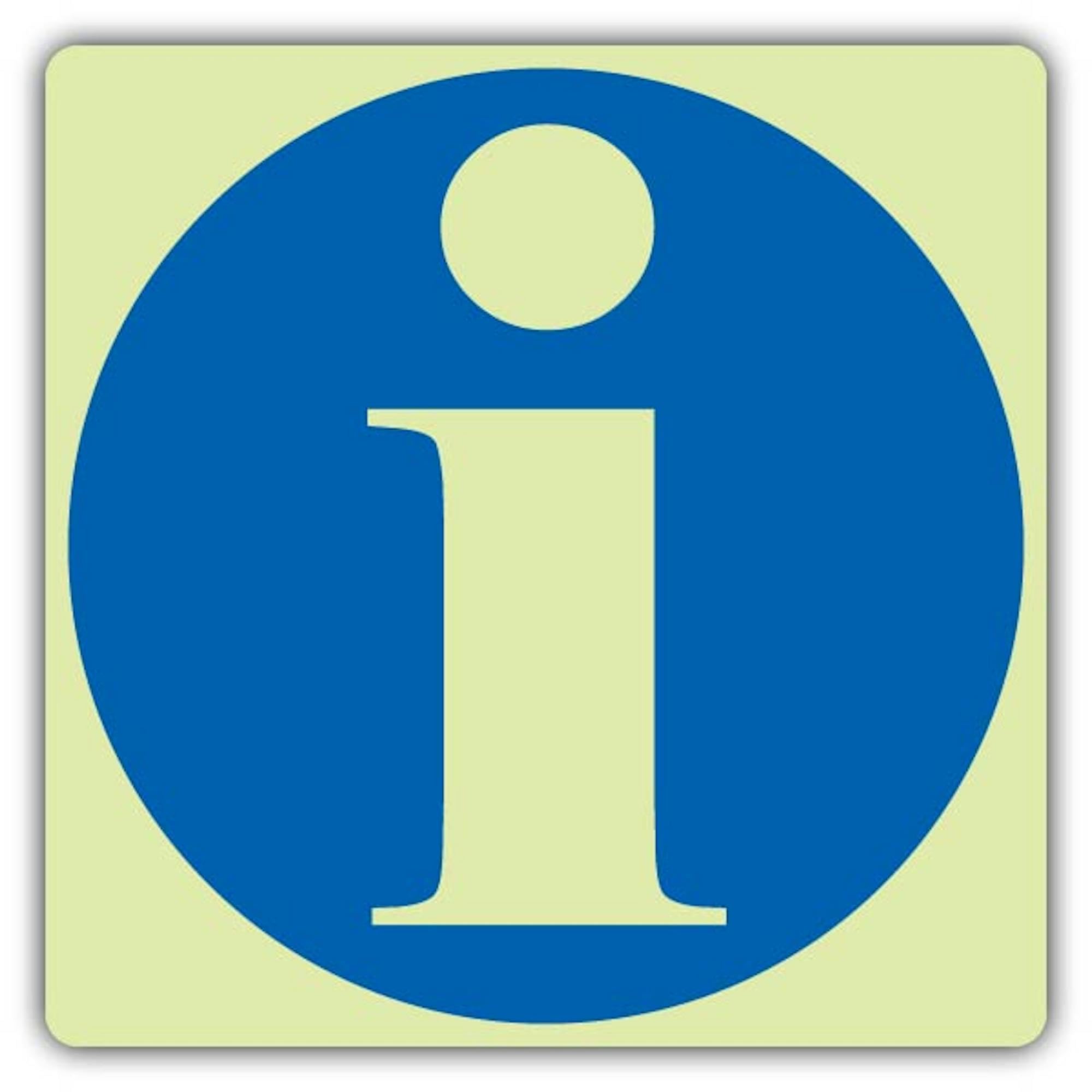 V Safety Information Circle Sign – 300 x 300 mm – Triple Glow rigido