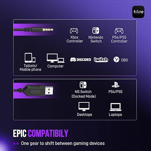 Miniatura 7 de FIFINE Micrófono USB para juegos y auriculares de transmisión USB, micrófono condensador con silencio rápido, indicador RGB para discord Twitch