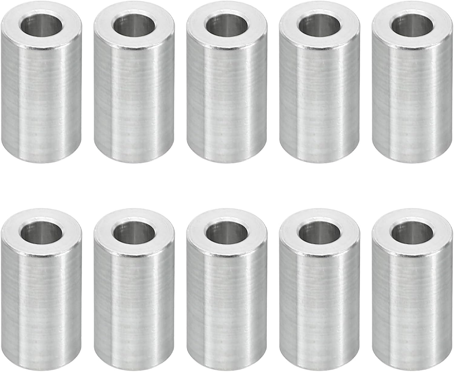 PATIKIL M5 Aluminum Spacers, 10 Pcs Metal Spacer Aluminum 5.2mm ID x 8mm OD x 1.5mm L Aluminum Spacer Screw Standoff Round for 1/5inch or M5 Screw Bolts