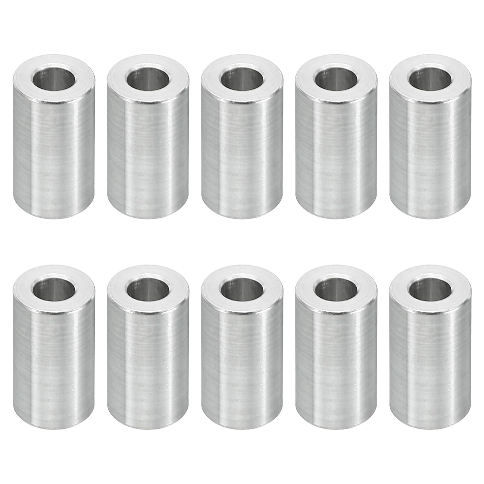 PATIKIL M5 Aluminum Spacers, 10 Pcs Metal Spacer Aluminum 5.2mm ID x 10mm OD x 16mm L Aluminum Spacer Screw Standoff Round for 1/5inch or M5 Screw Bolts