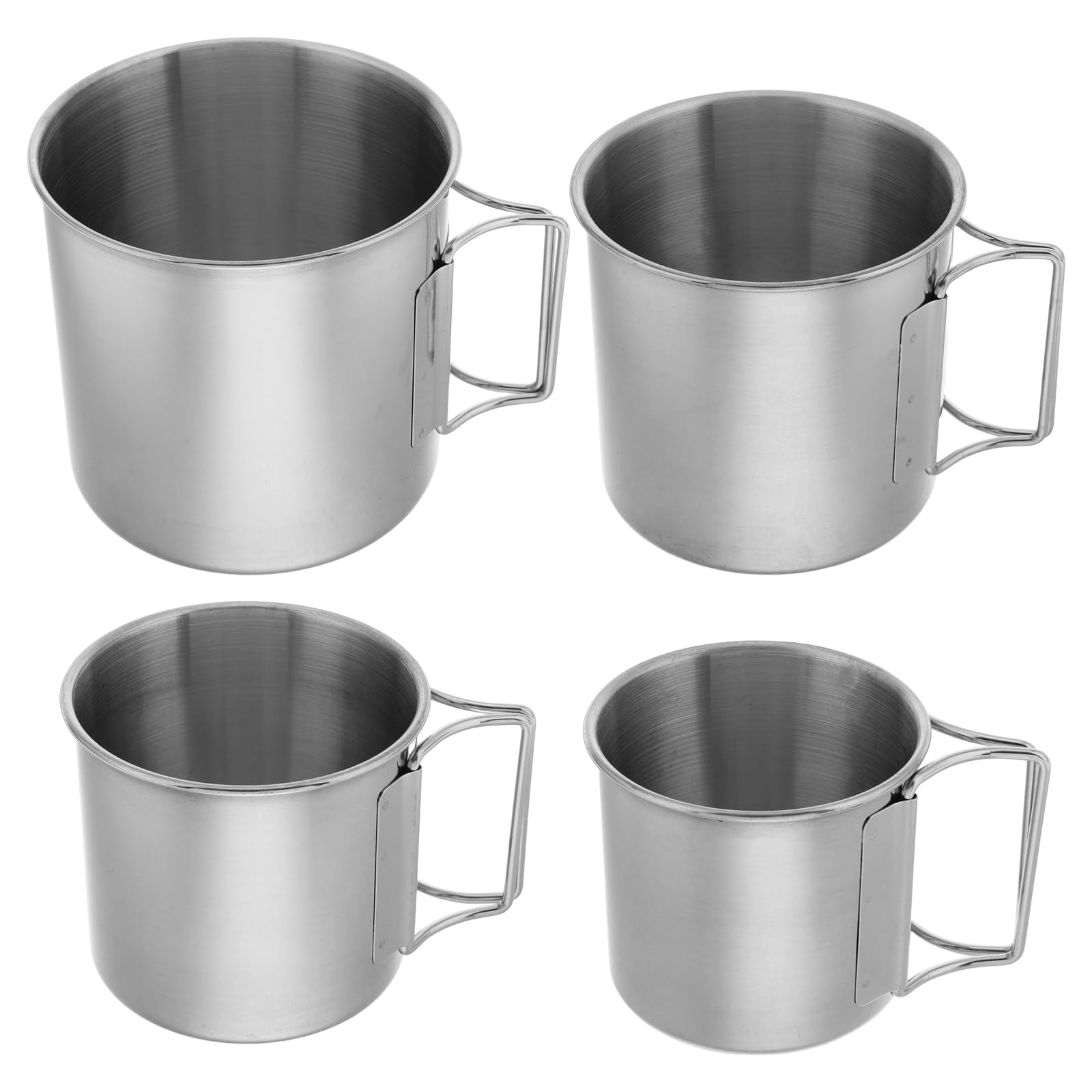 BESTonZON 4 Stück Teiliges Outdoor Camping Becher Set mit Klappbarem Griff Faltbare Trinkbecher für Reisen Bbq Wandern und Picknick Platzsparend und Robust