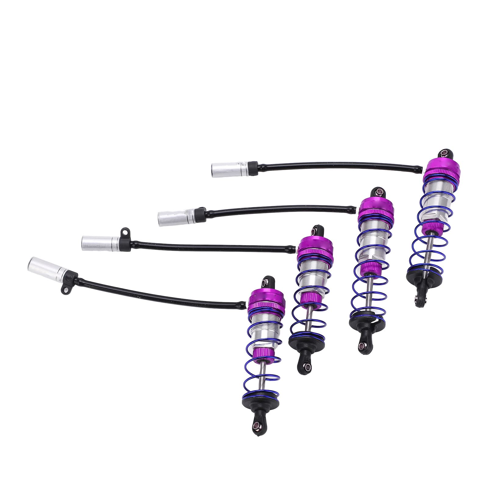 Amortyzator ze stopu aluminium regulowany olej 92mm przód 105mm tylny amortyzator samochodowy RC do samochodu 1/10 RC (fioletowy)