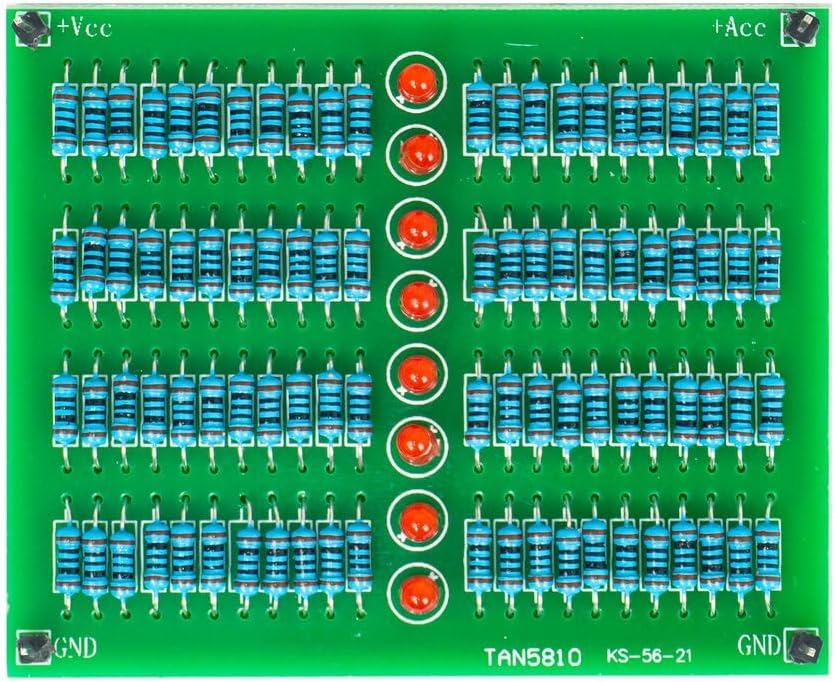 Through-Hole Device(THD) Soldering Practice Kit, Soldering Project Kit with 88 Resistors, 8 LEDs and PCB, Perfect for Electronics Enthusiasts & Beginners