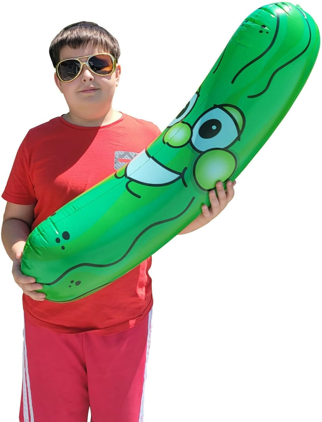 Giant Jumbo 36" Green Inflatable Smiling Pickle Head (3