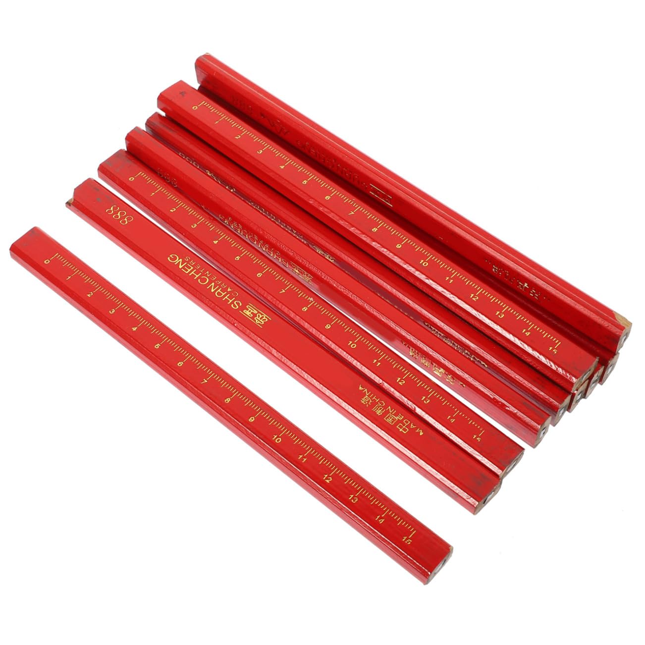 72 Crayons Octogonaux Plats Travail du Bois, Crayons de Charpentier Noirs à Mine Dure, 72 Pièces pour Marquage Chantier, Outil Professionnel pour Menuiserie