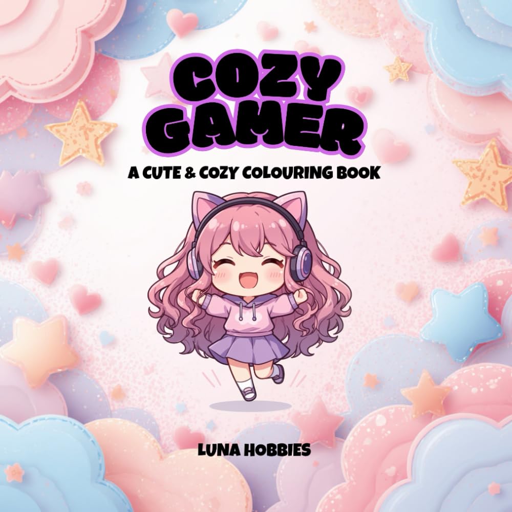Cozy Gamer: A cute and cozy colouring book