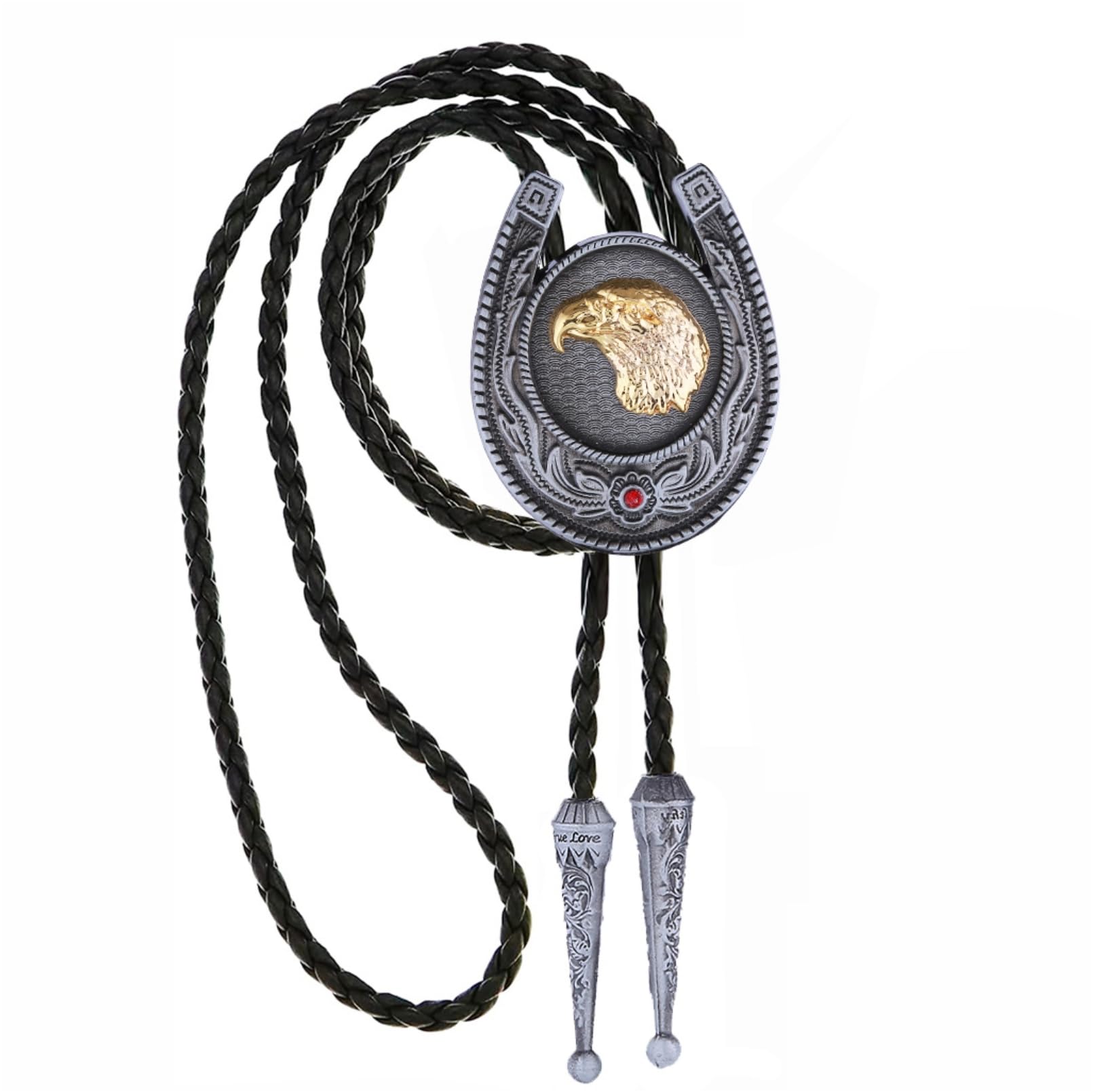 Bolo Tie for Men Women Cowboy Turquoise Celtic Natural Tiger Eye Stone Longhorn Bull Western Leather Bolo Necktie