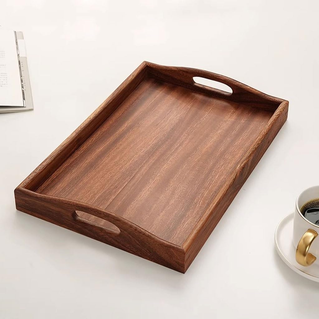 Bandejas Servir Comida Bandeja De Servicio Madera Maciza For Restaurante, Té Rectangular For El Hogar, Café For La Sala Estar Mesa Cama