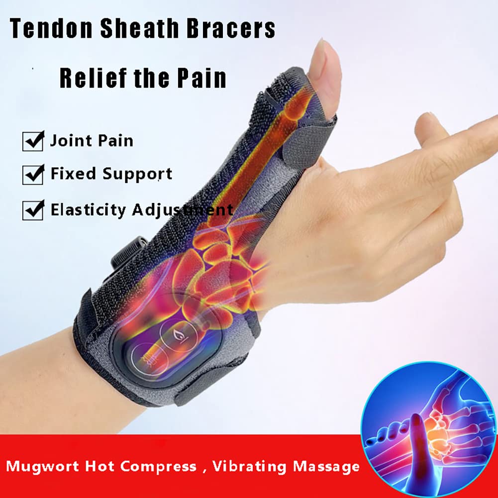 Muñequera eléctrica y pulgar, envoltura térmica con 3 niveles de calefacción para aliviar el dolor, férula para pulgar, soporte de muñeca para esguinces y túnel carpiano