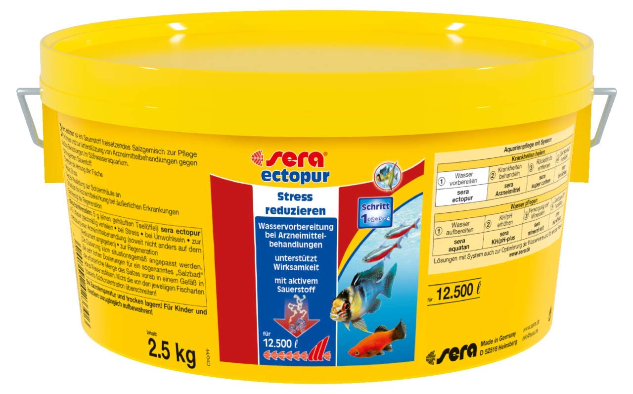 sera ectopur 2,5 kg (2,2 L) - Erleichterung bei Krankheit und Stress, mit reinigendem Sauerstoff, erleichtert die Atmung der Fische, mindert Stress, unterstützt die Arzneimittelwirkung