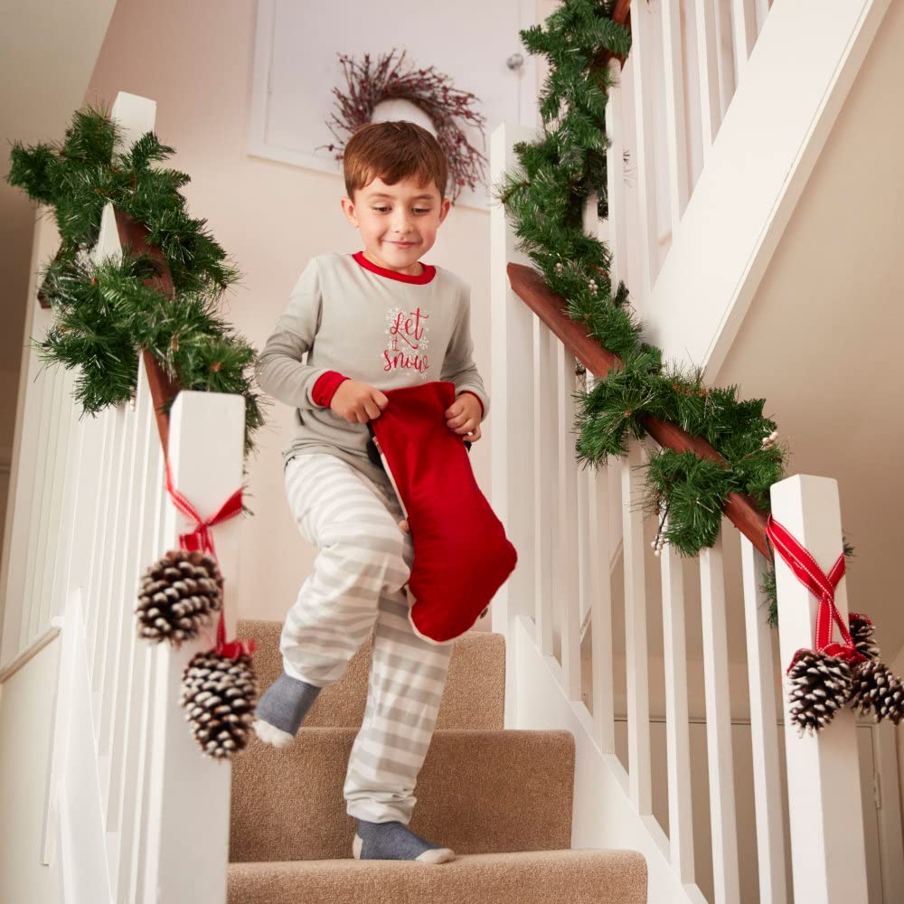 XIMISHOP Guirnalda de Navidad de 50 pies para Decoraciones, Guirnalda de Pino Artificial de Vino Suave para decoración del hogar, jardín, Interior y Exterior