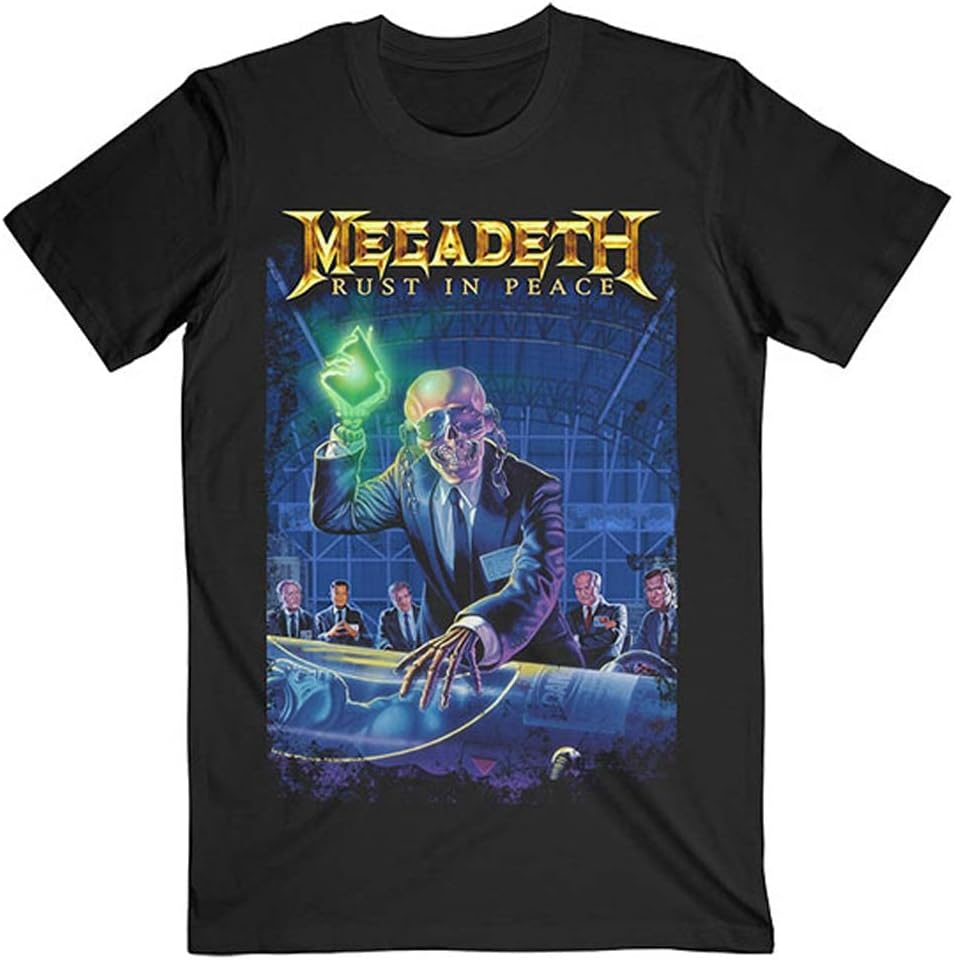 Men's Megadeth Rust in Peace 30th Anniversary (Back Print) Slim Fit T-Shirt Black