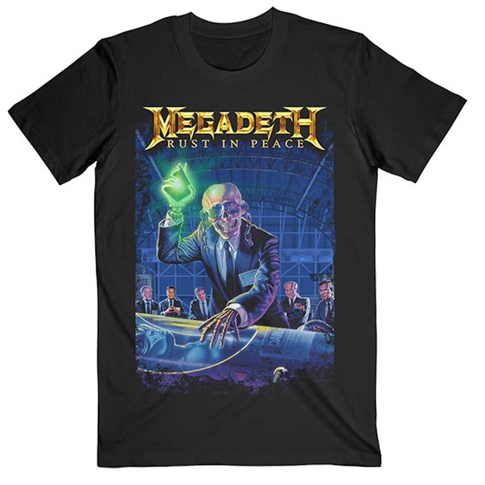 Men's Megadeth Rust in Peace 30th Anniversary (Back Print) Slim Fit T-Shirt Black