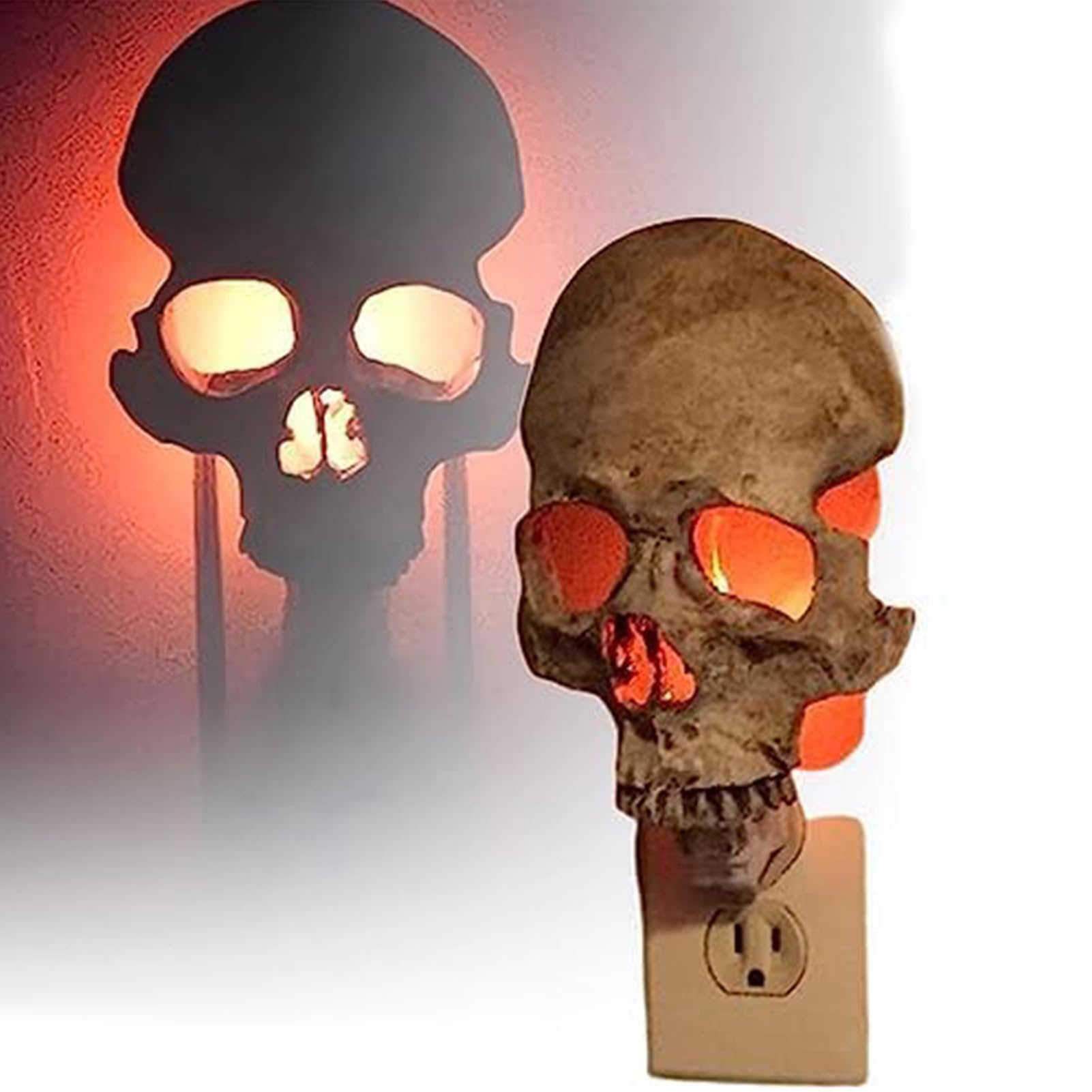 CHENBOOW Gotische Tischlampe,Gothic-Dekor,Totenkopf-Nachtlicht,Tischlampe Halloween Beleuchtung,Halloween Schädel Licht,Skelett Lampe,für Wohnzimmer Schlafzimmer Gotische Deko