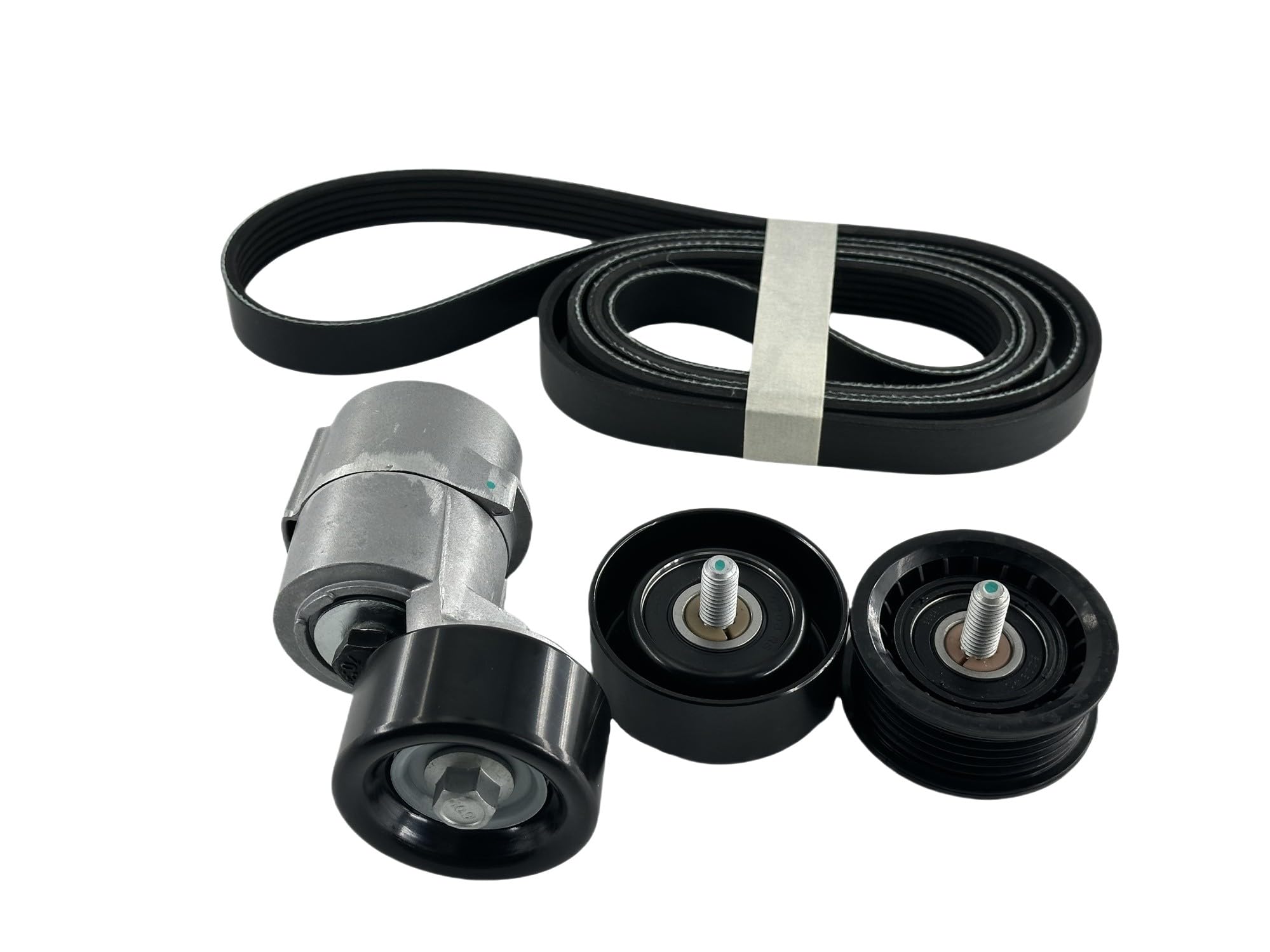 Kit de tensor de correa de transmisión y correa serpentina y polea tensora para Hyundai Santa Fe Sonata Tucson Kia Forte Magentis Optima Sorento sustituye a 6PK2125 2528125000 2528825001
