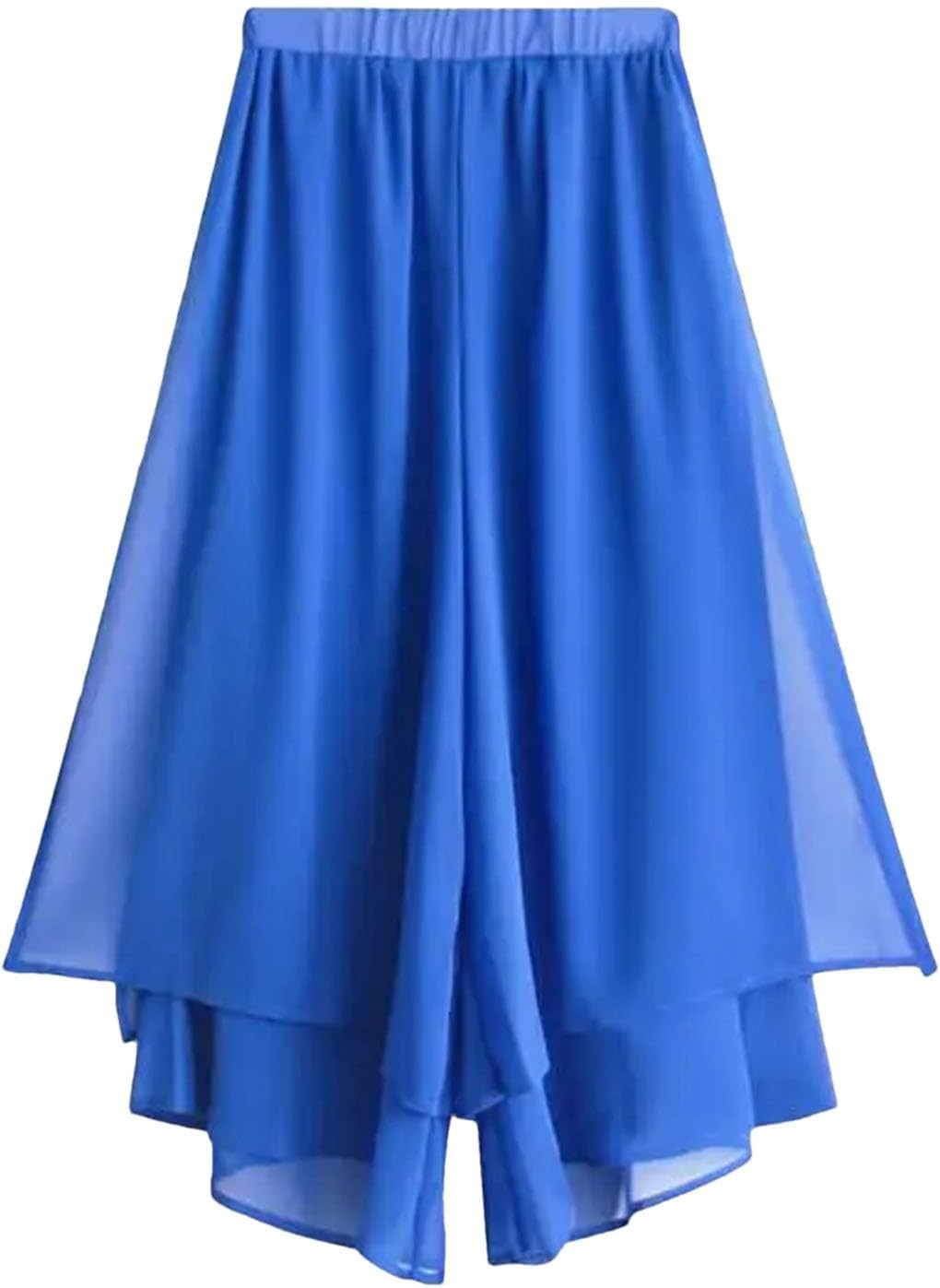Hgvcfcv Chiffon Culottes Loose Pleated Wide Leg Palazzo Pants Women Dance Harem Skirt Clothes Flowy Trousers