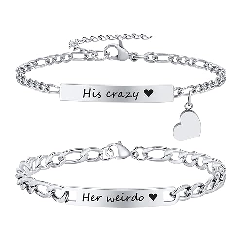 Personalized Matching Bracelet for Couple - Free Engraving Custom Couples