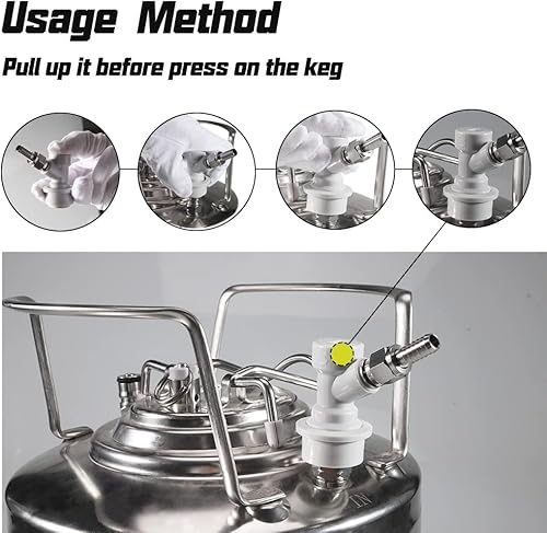 Miniatura 6 de PERA Juego de 2 pares de cerradura de bola MFL de gas y barril de cerveza líquido de desconexiones rápidas