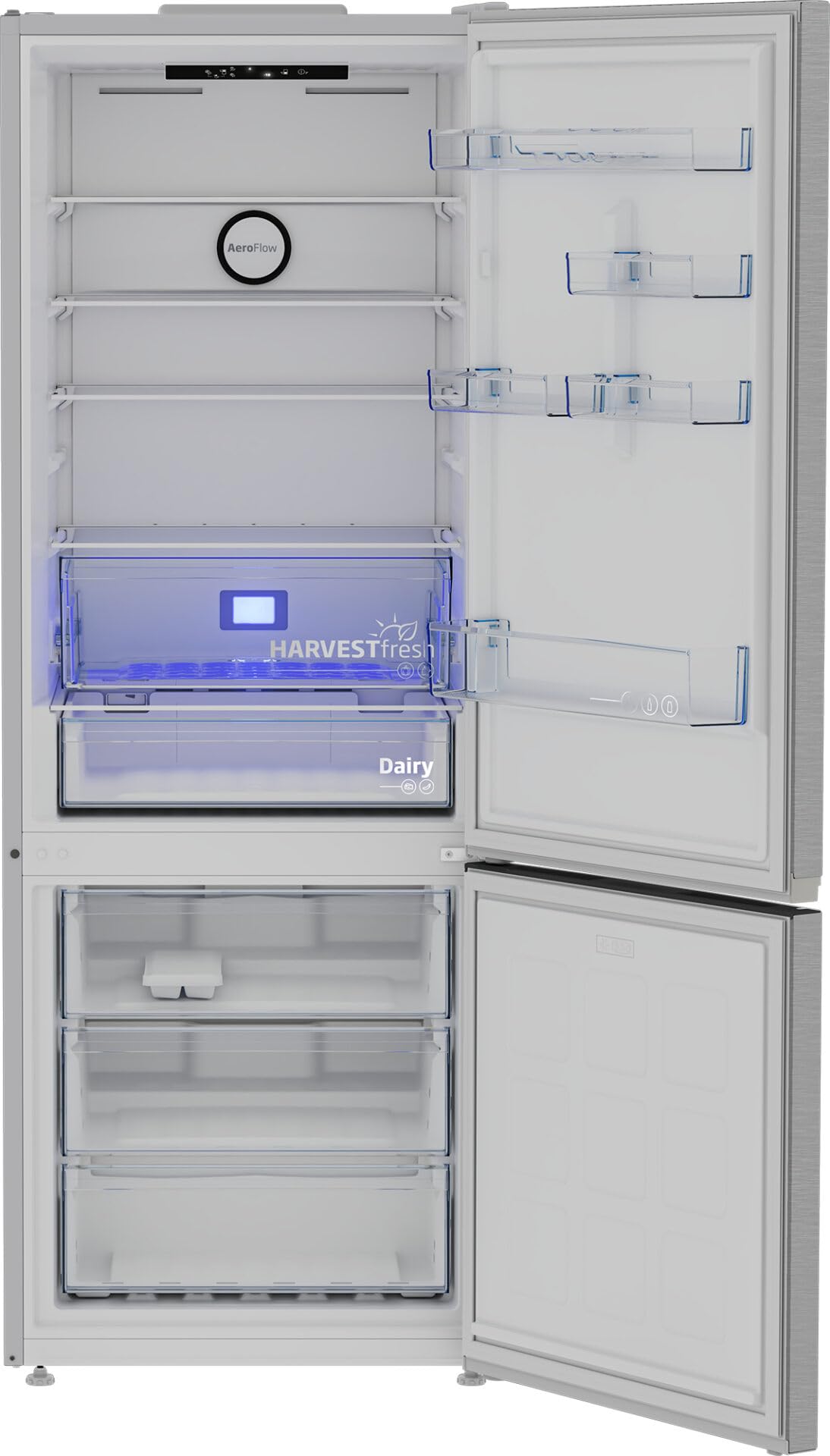 Beko B3RCNE564HXB frigorifero con congelatore Libera installazione 490 L E Argento