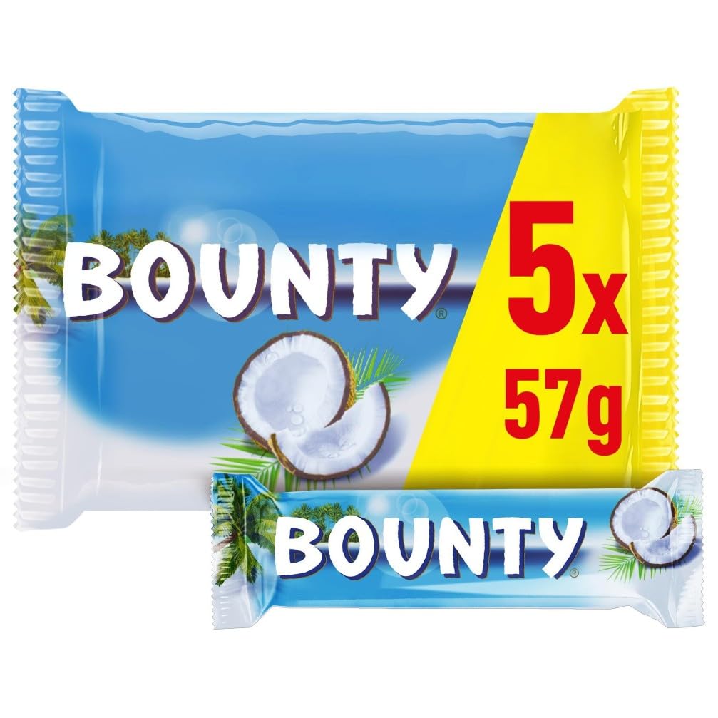 Bounty Chocolatina de Coco recubierta con un delicioso Chocolate con leche (5 x 57g)